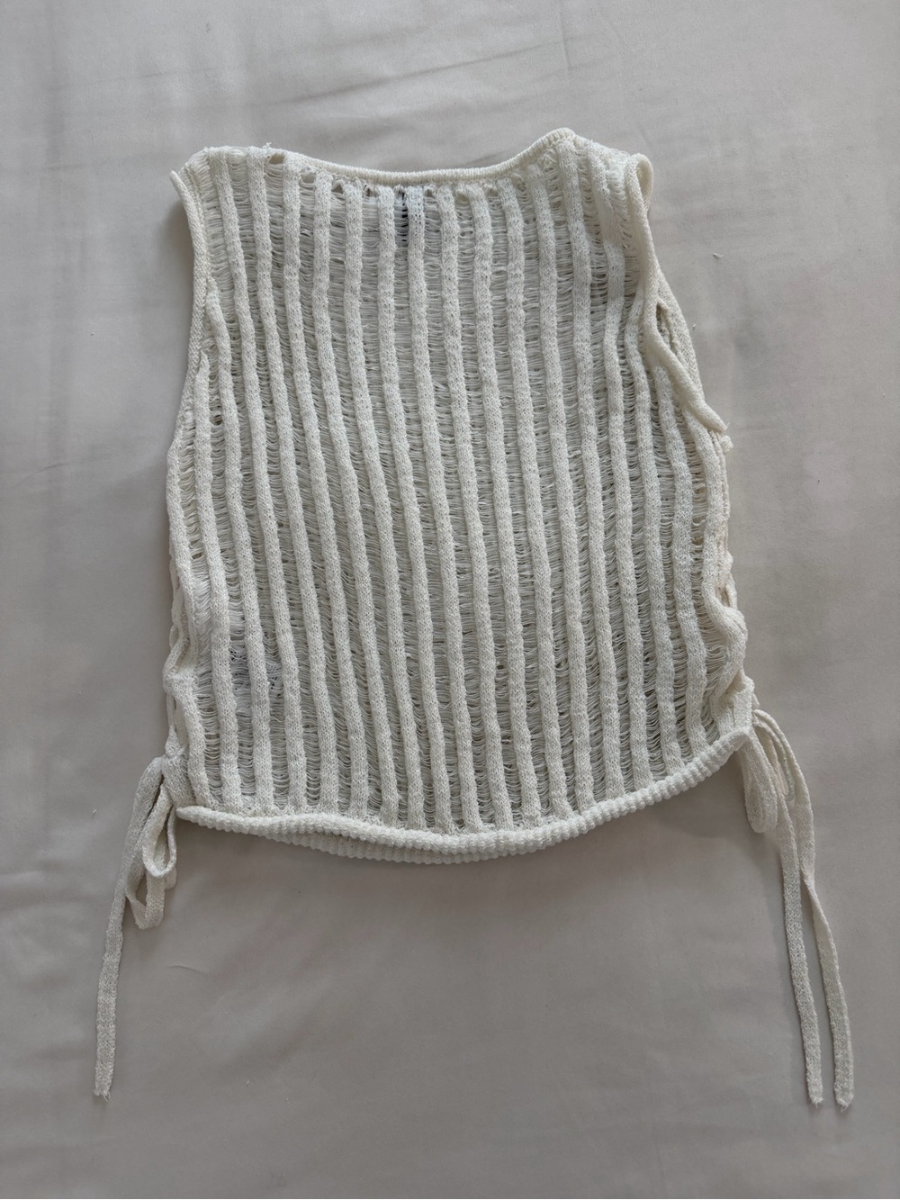 H&M Cream Ribbed Knit Side-Tie Tank - Picture 5 of 7